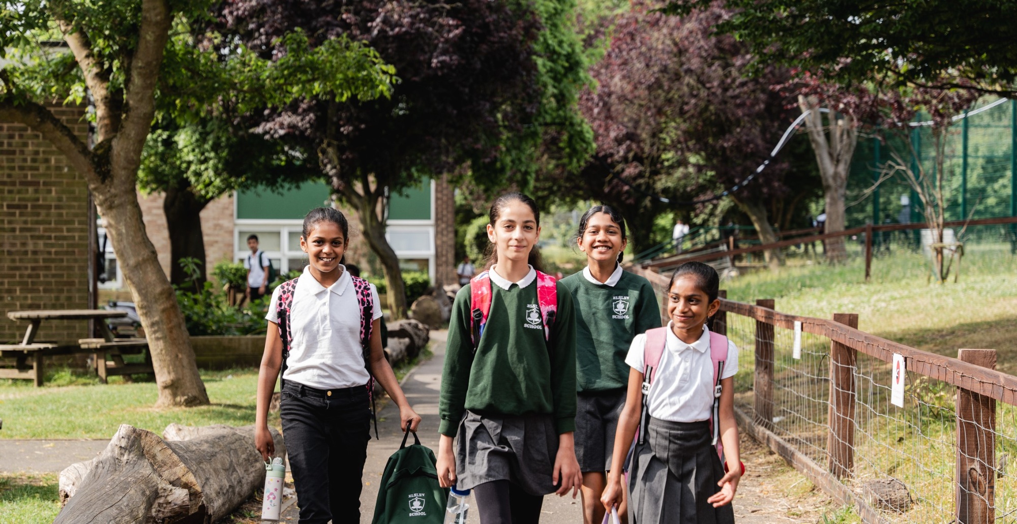 Pupils outside Elsley Primary School